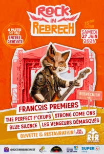 Affiche du festival de rock in rebrech, festival de musique rock de la ville de Rebrechien